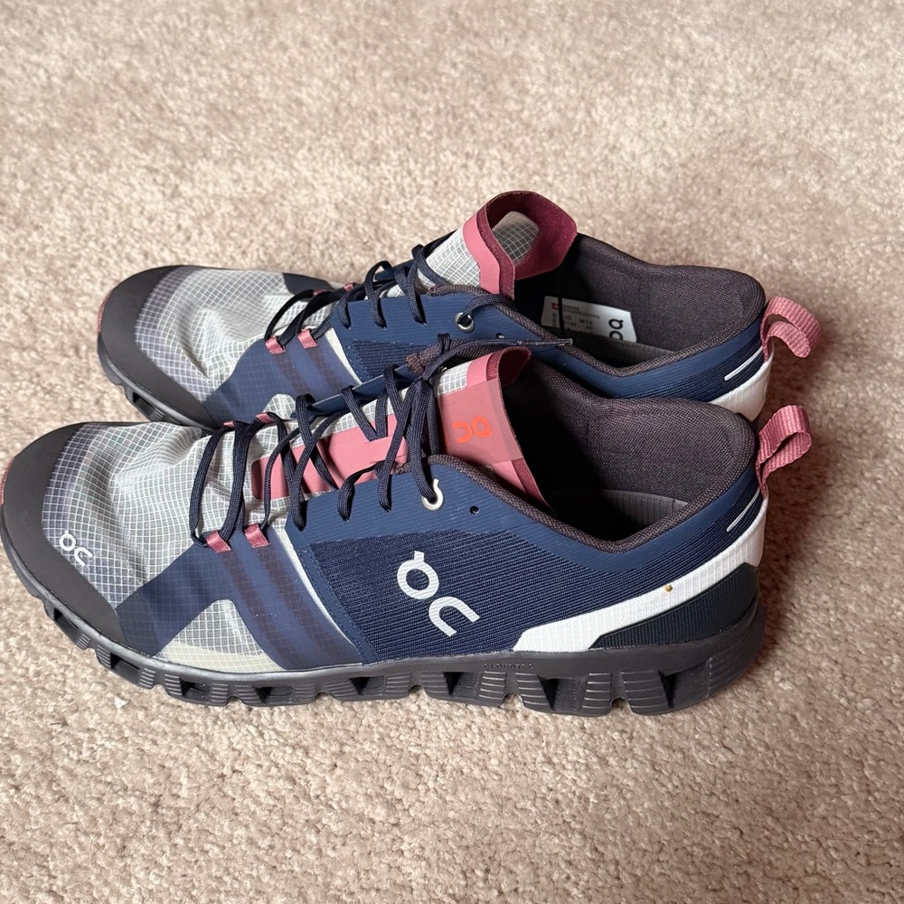 On Running Blue and Pink Sneakers